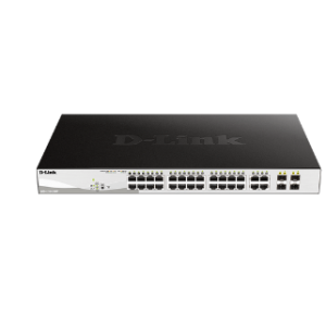 DLK-DGS-1210-28MP D-Link 28 Port Gigabit PoE Switch w/ 24 RJ45 & 4 SFP Ports and PoE Budget 370W