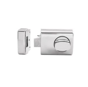 Lockwood 002 Rim Lock, Single Cylinder - Satin Chrome